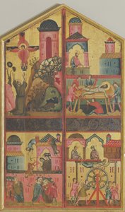 Díptico de St Claire, c.1280 (têmpera e ouro no painel) de Guido da Siena